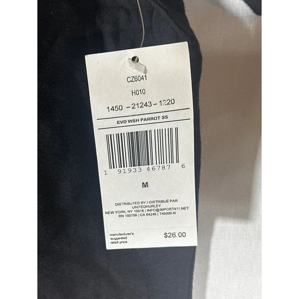 Hurley Men's Everyday Washed Parrot Short Sleeve T-Shirt, Black, Size M, NWT - Picture 4 of 5